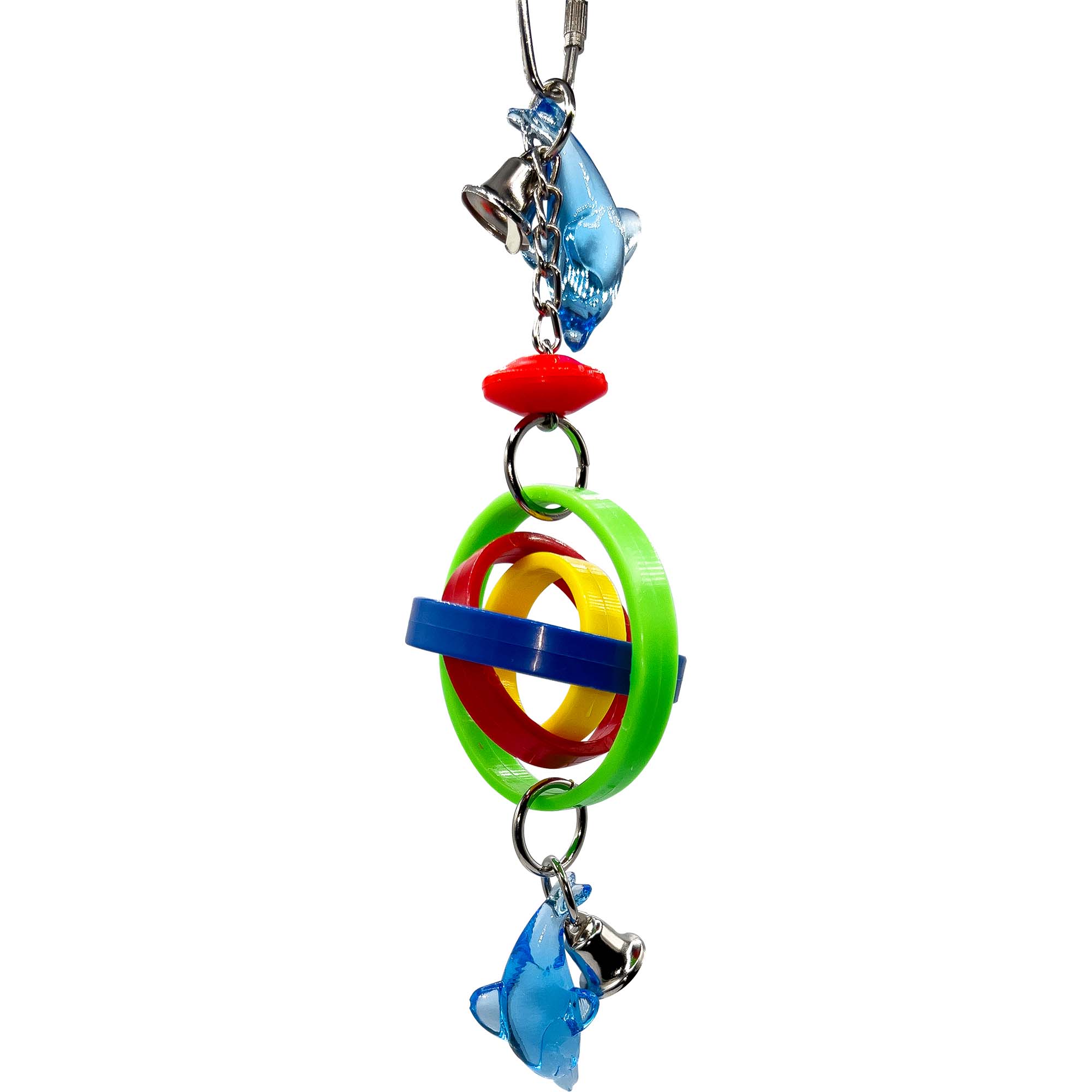 1025 Dolphin Diving Gyro Handmade Colorful Interactive Aviary Bird Toy