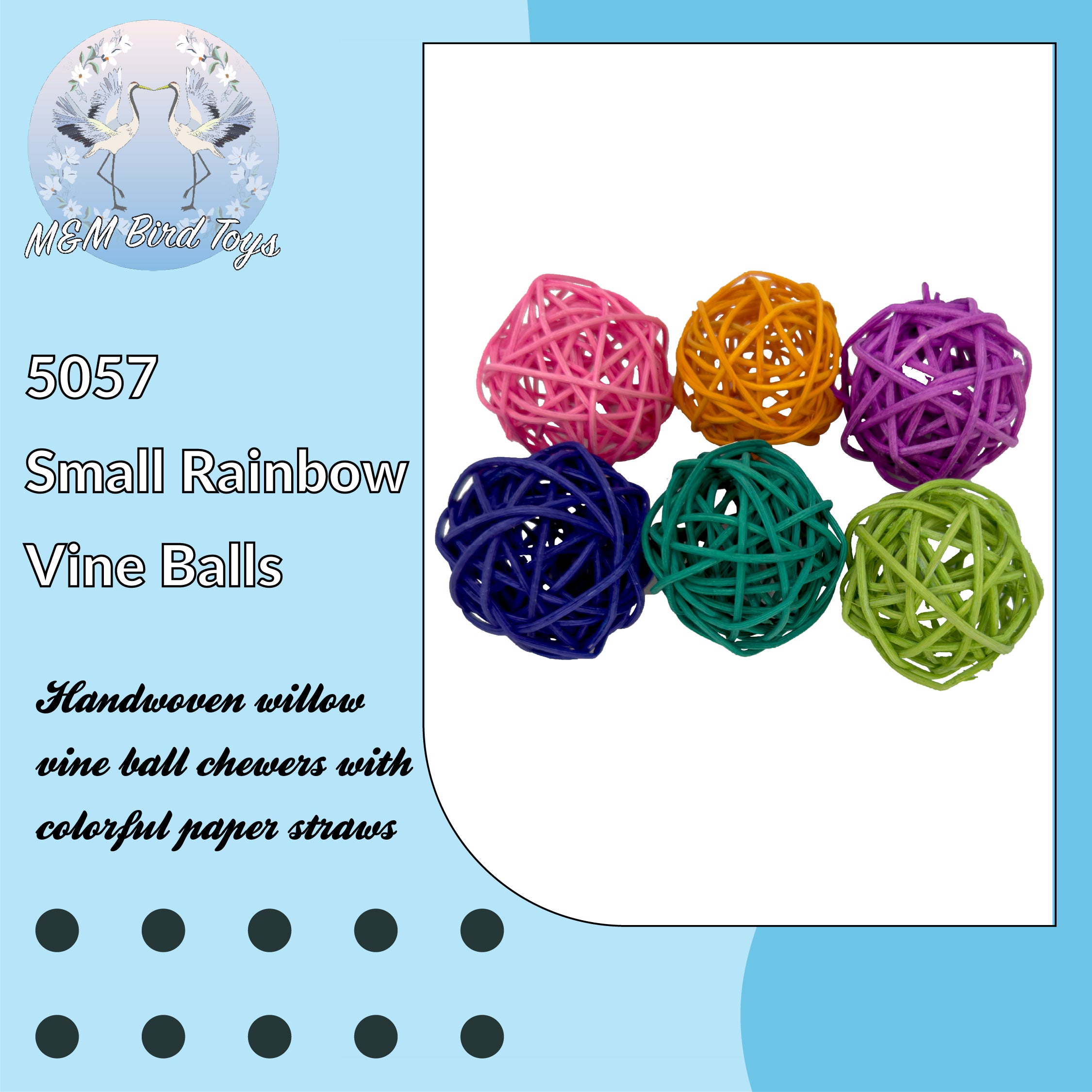 5057 Pk6 Small Rainbow Vine Balls - Hover